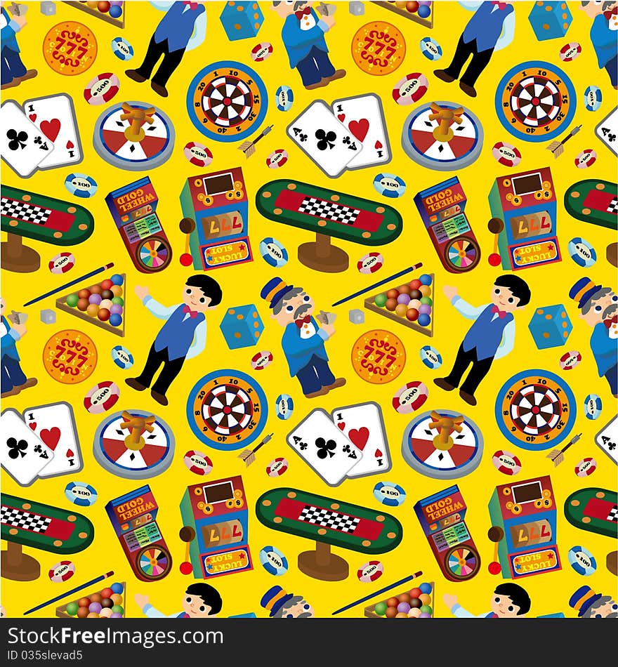 Seamless casino pattern,vector drawing