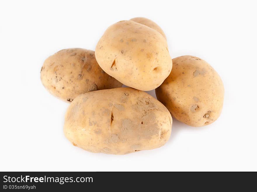 New potatoes isolated on white