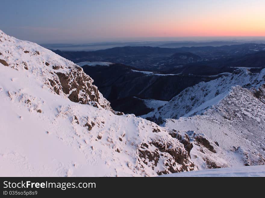 Central Balkan in eastern Europe at sunrise