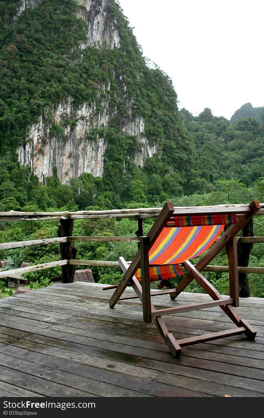 Old chair on the balcony.