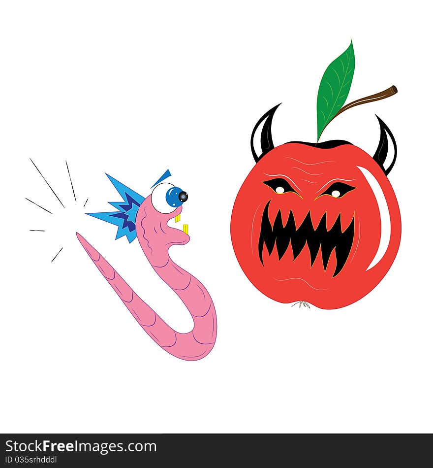 Apple And A Worm.