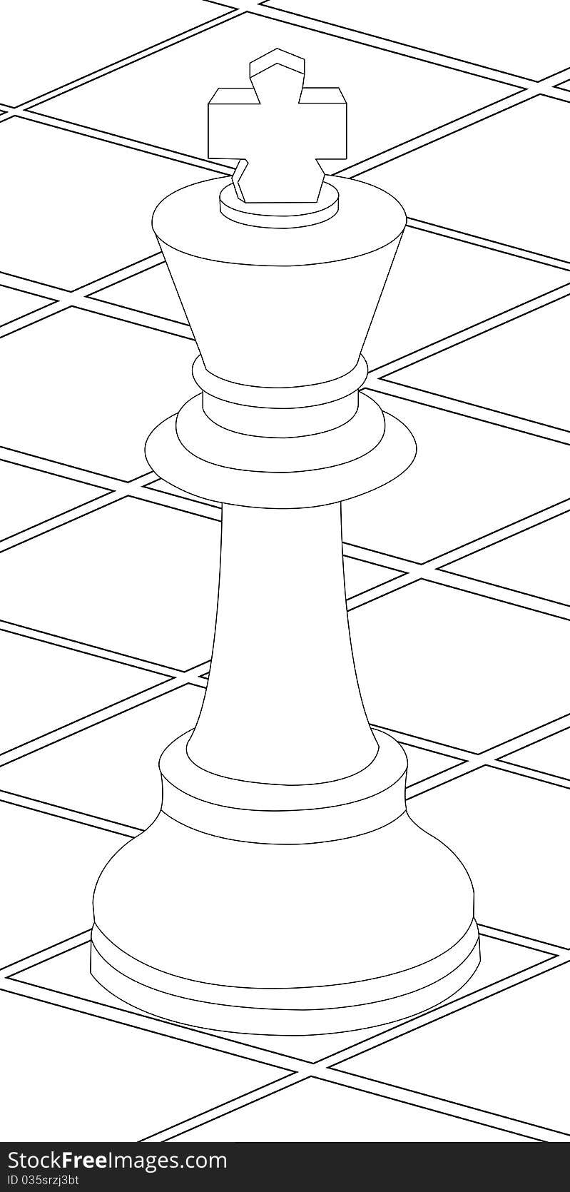 Chess table and king coloring page