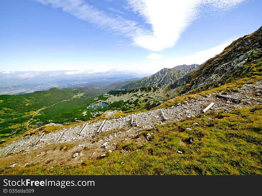 Summer mountain landscape in the Polish Tatry