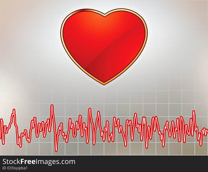 Editable background - heart and heartbeat symbol. EPS 8 file included