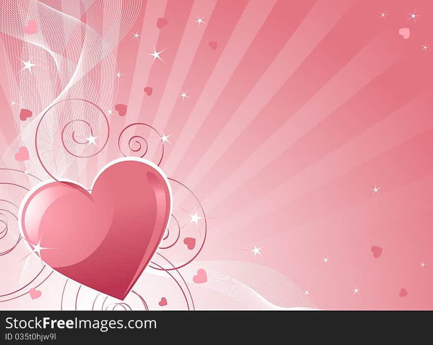 Abstract Valentines Day background with hearts. Place for copy text