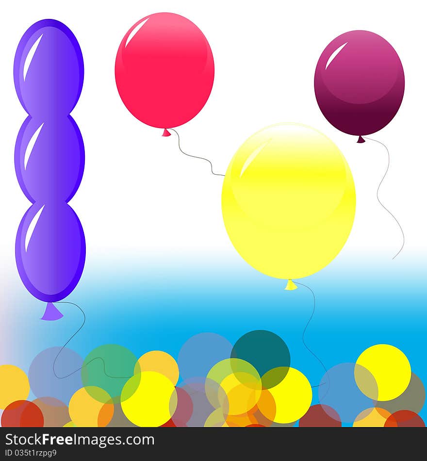 Multi-coloured balloons. A  background