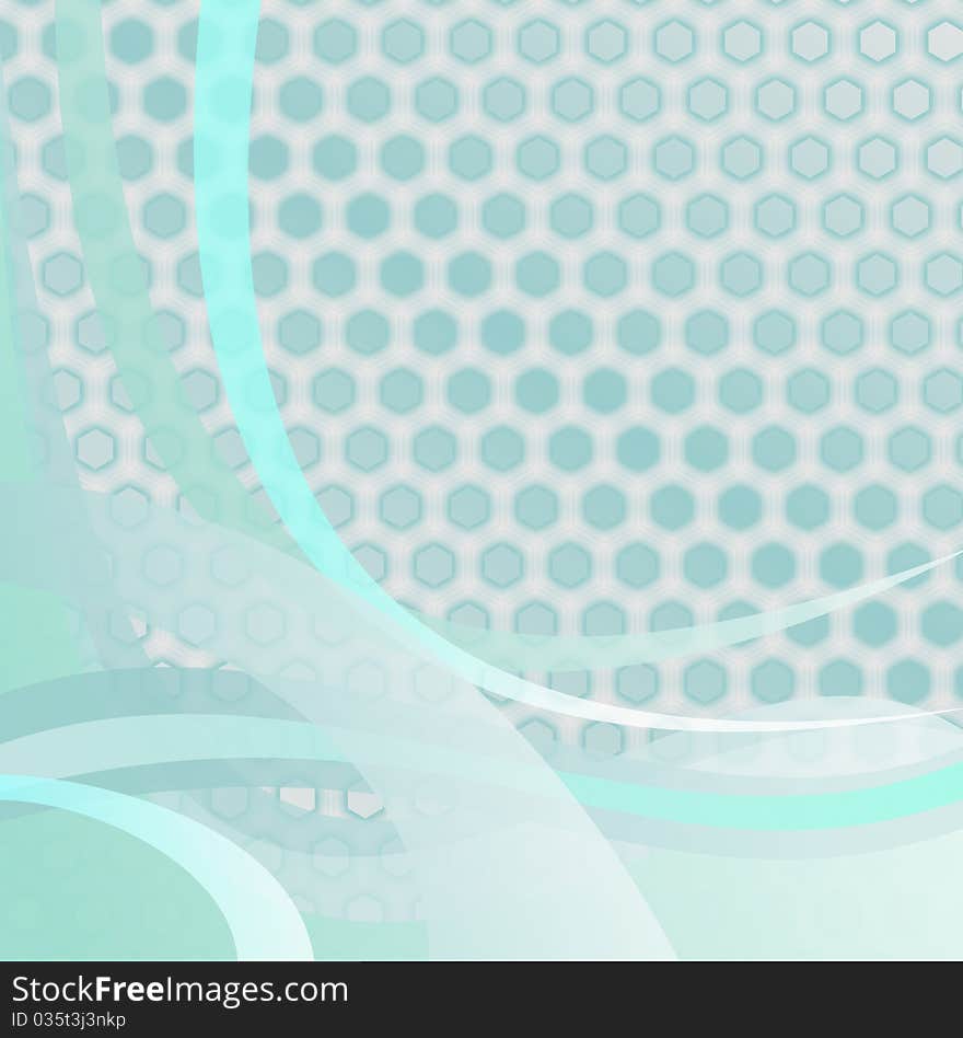 Hexagons and waves as light abstract futuristic background. Hexagons and waves as light abstract futuristic background