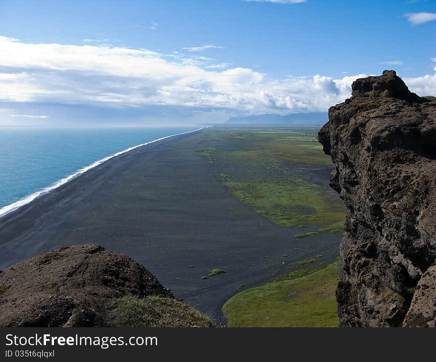 Black volcanic beach near Vik, Iceland. Black volcanic beach near Vik, Iceland