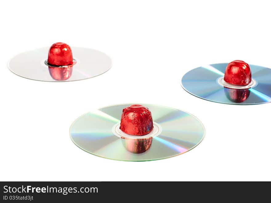 Sweets on CDs.