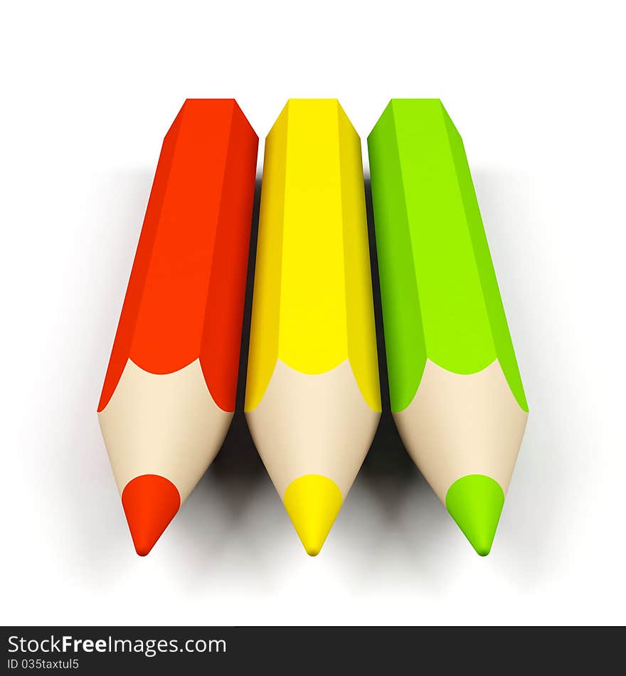 Colored pencils isolated on a white. Colored pencils isolated on a white.