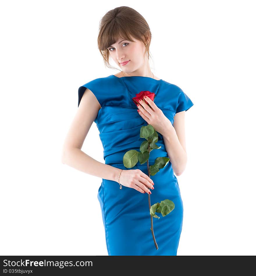 Girl in blue dress