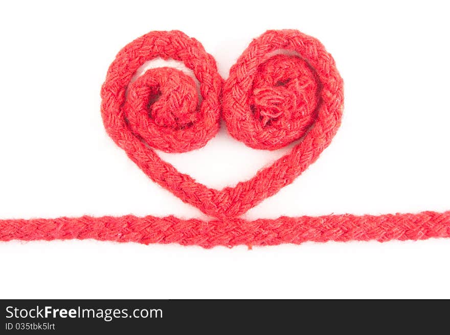 Red Rope Heart Isolated