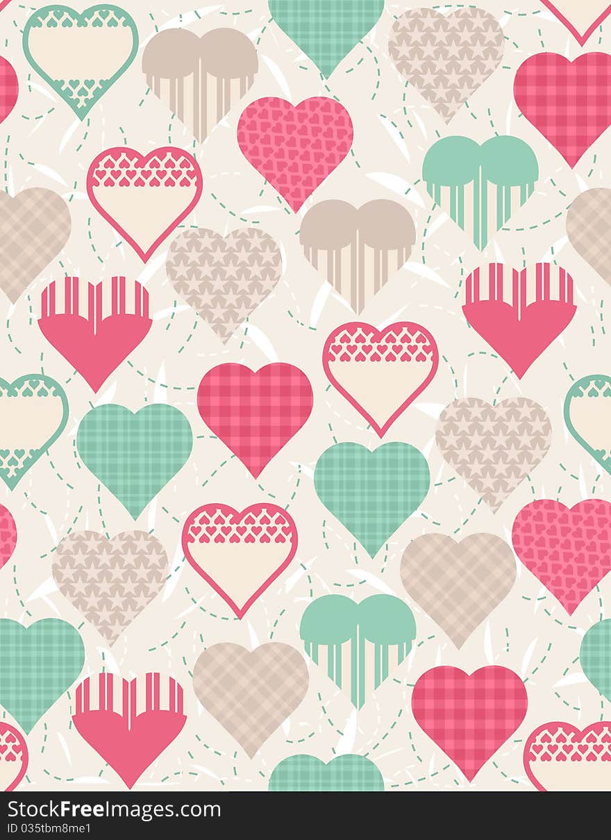 Valentines background with hearts, illustration. Valentines background with hearts, illustration