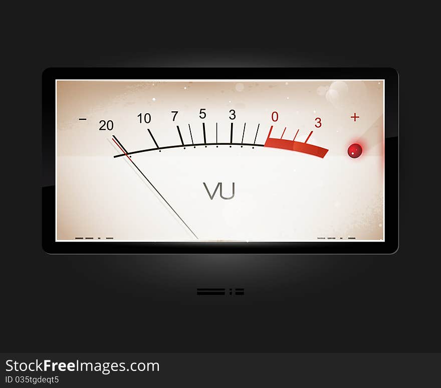 VU old-style modern scale amplifier, icons, EPS10, transparency. Arial text in the curves. VU old-style modern scale amplifier, icons, EPS10, transparency. Arial text in the curves.