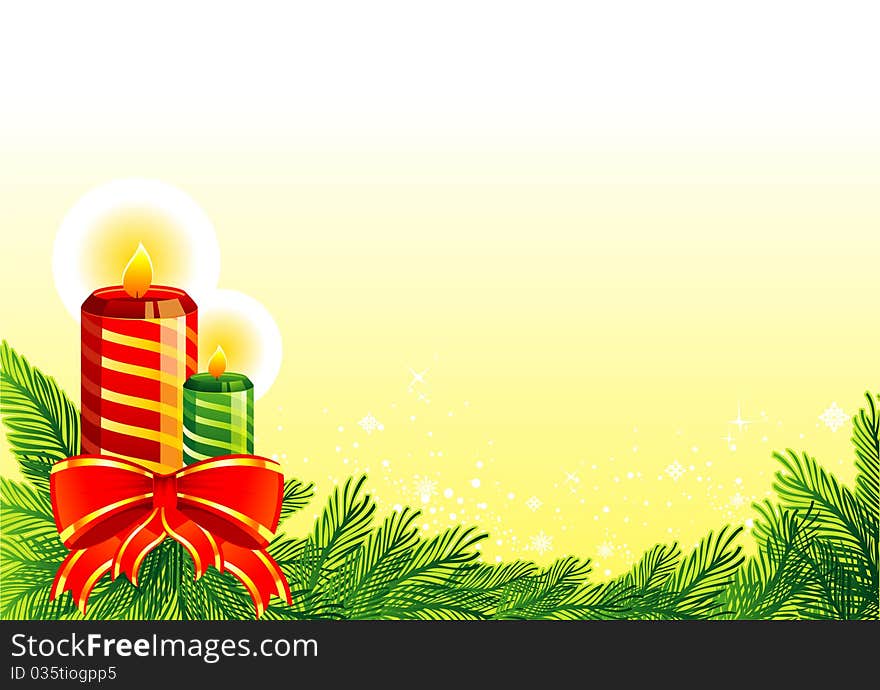 Vector illustration of Christmas candles