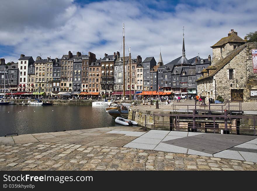 French Harbor In Honfleur