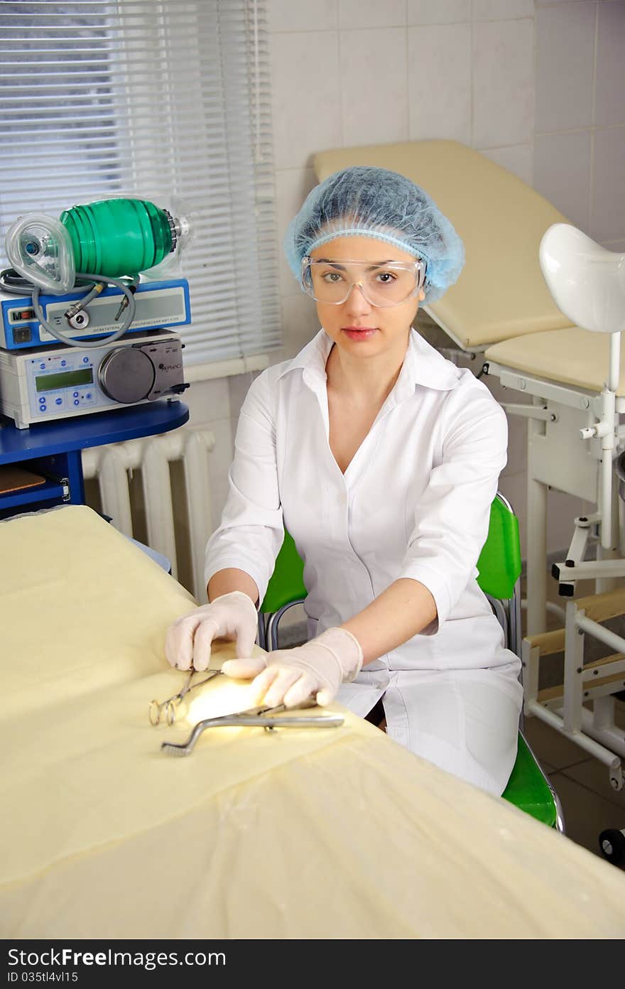 Young female doctor at the hospital.