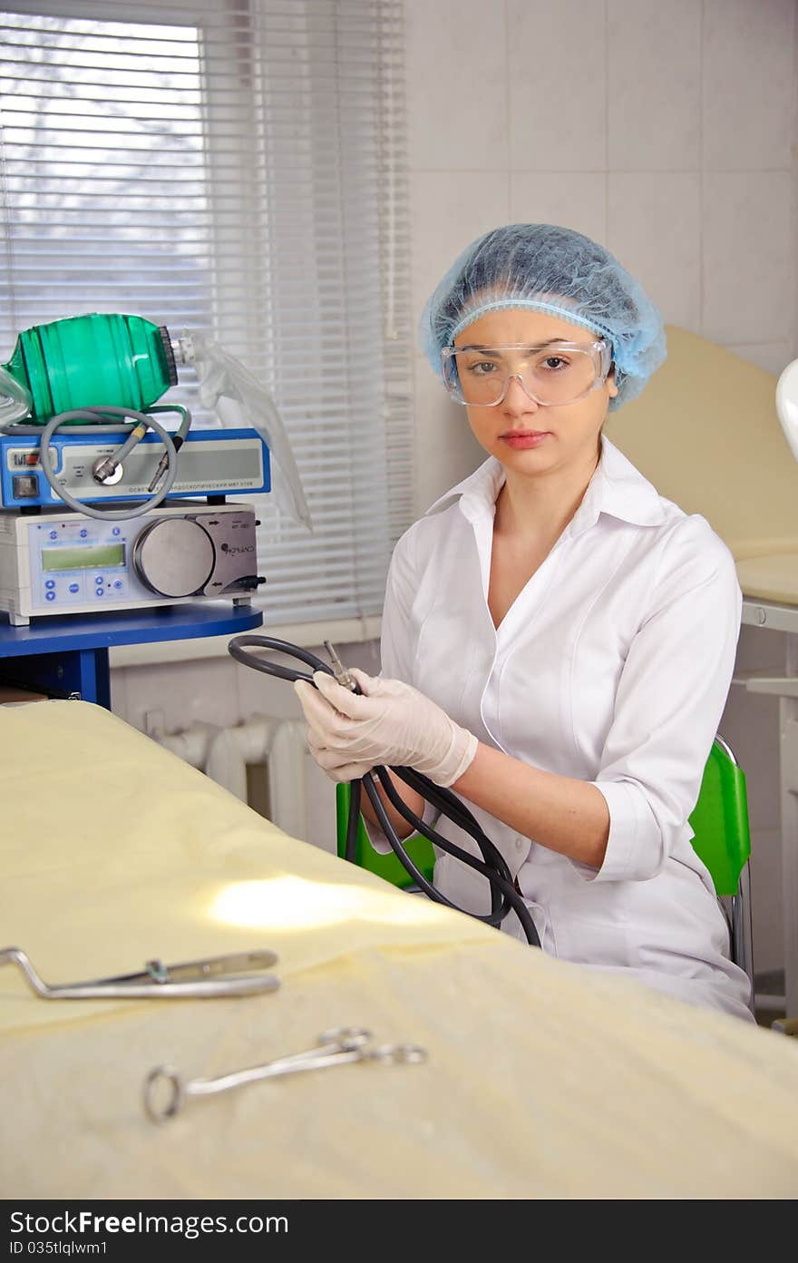 Young female doctor at the hospital.