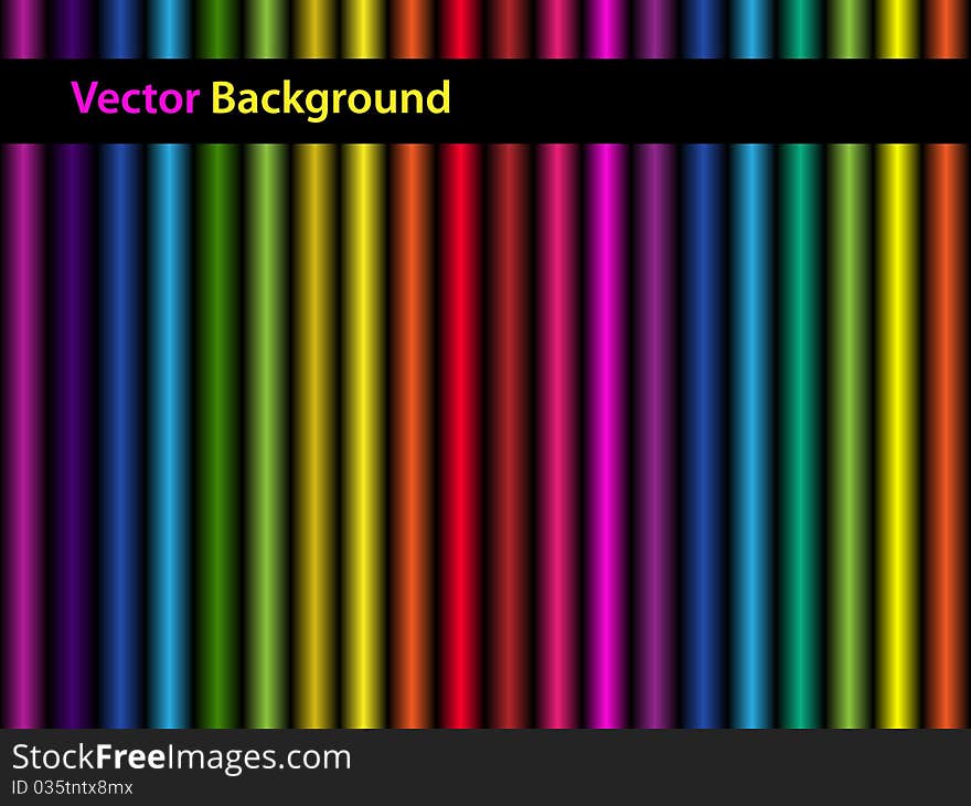 Vector background with multi colored stripes and stars. Vector background with multi colored stripes and stars