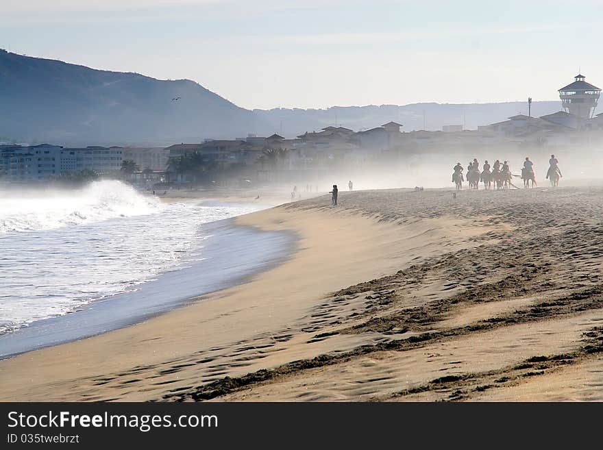 Horseback riding and the ocean