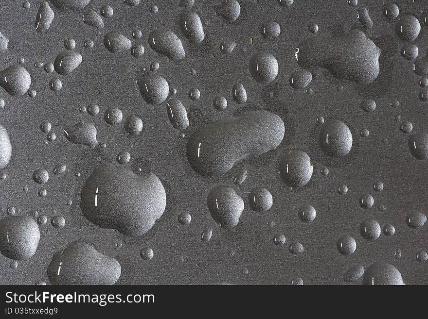 Water drops on metal texture