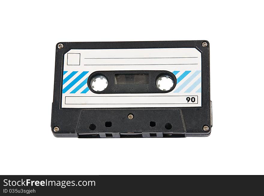 Audio cassette isolated on white background