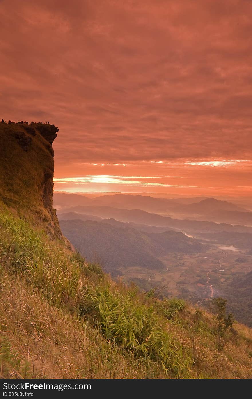 Sunrise over mountain, Phu Cheefa national park, Thailand. Sunrise over mountain, Phu Cheefa national park, Thailand.