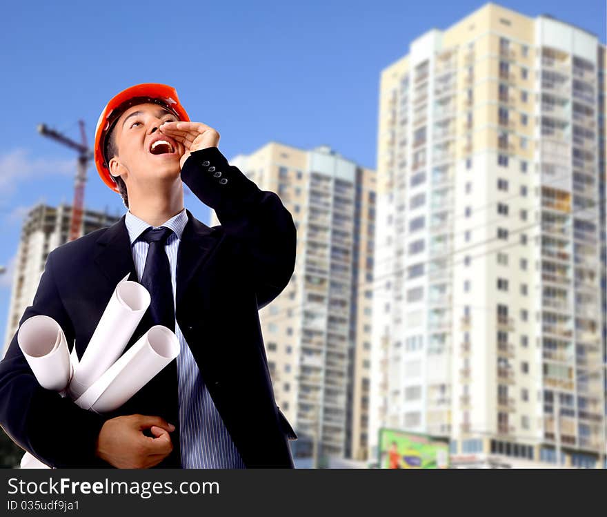 Construction Worker Isolated