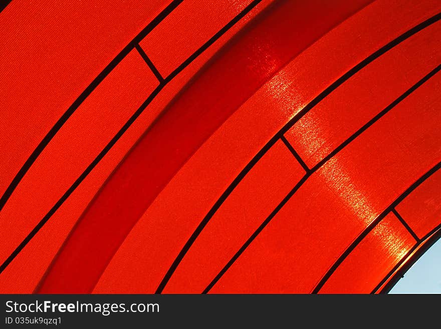 Abstract red background with black lines