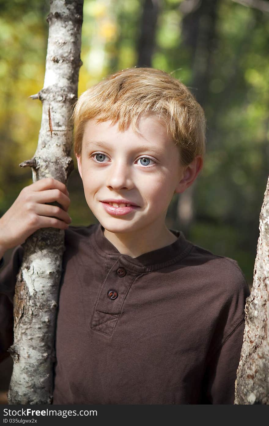 Portrait of a cute young boy outside. Portrait of a cute young boy outside