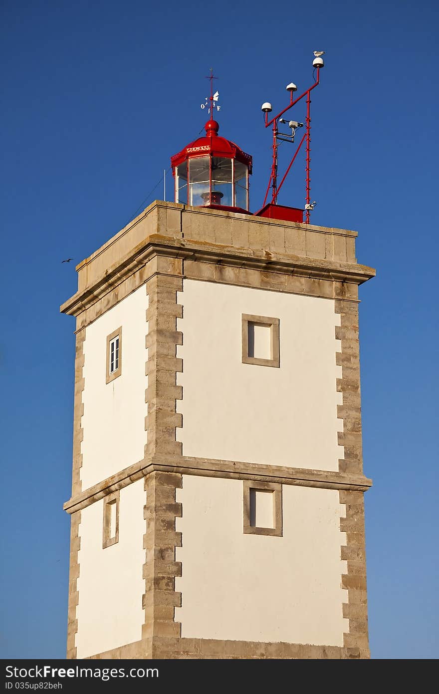 Beacon in the tower, serving as a guide to mariners sailing seas. Beacon in the tower, serving as a guide to mariners sailing seas