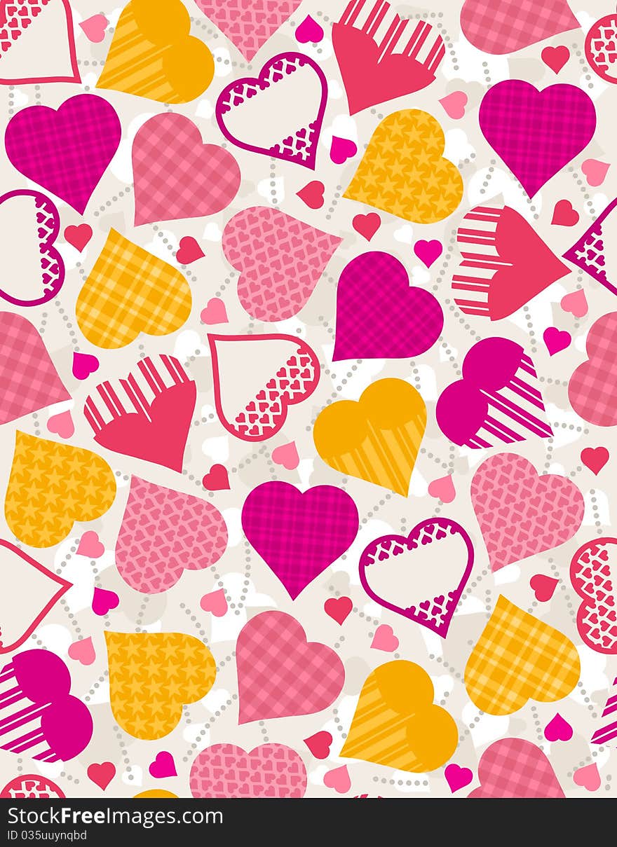 Valentines background with color hearts, illustration. Valentines background with color hearts, illustration