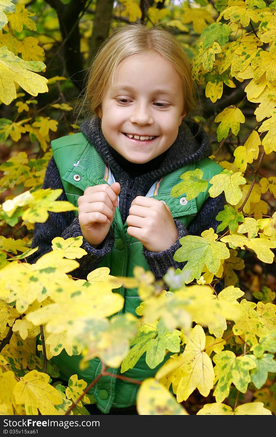 Girl In The Autumn Park