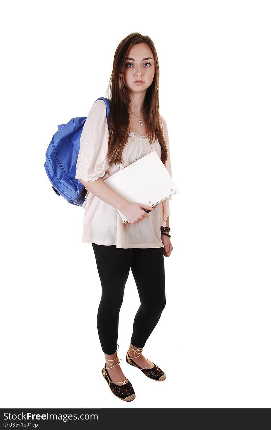 Schoolgirl With Backpack.