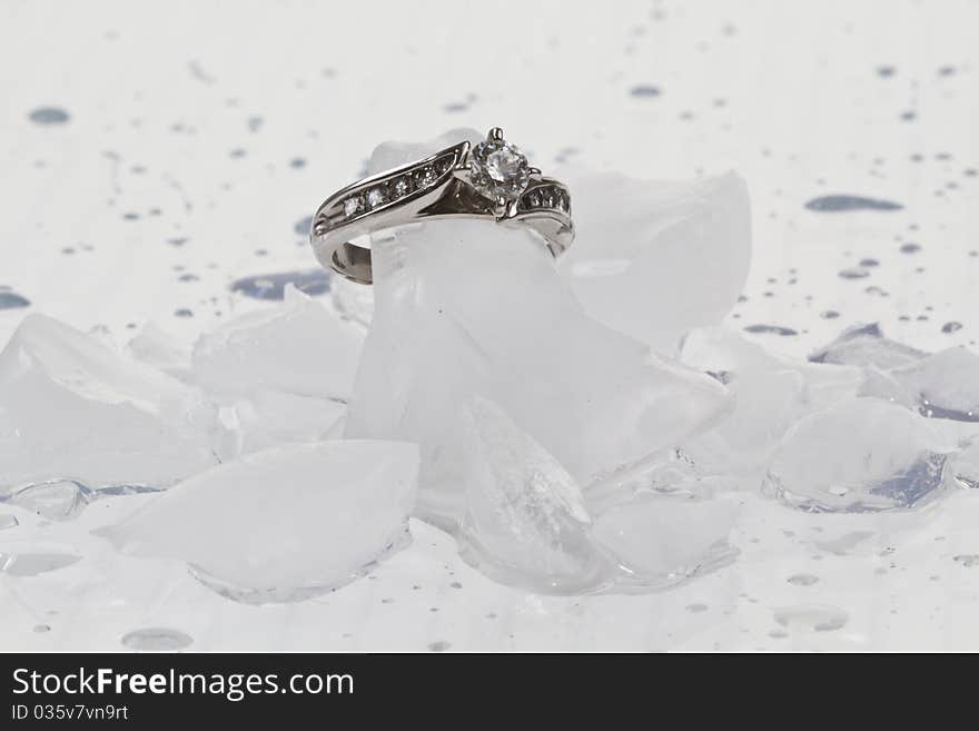 Engagement Ring on ice