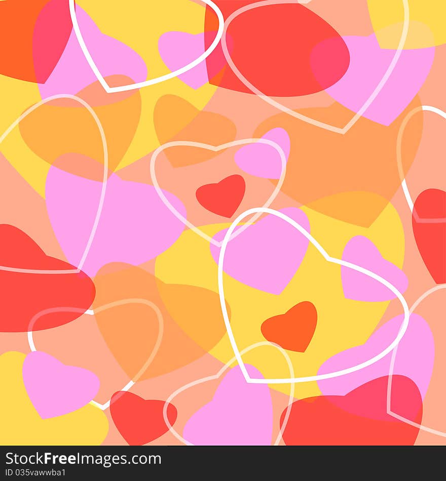 Beautiful background with pastel hearts. Beautiful background with pastel hearts