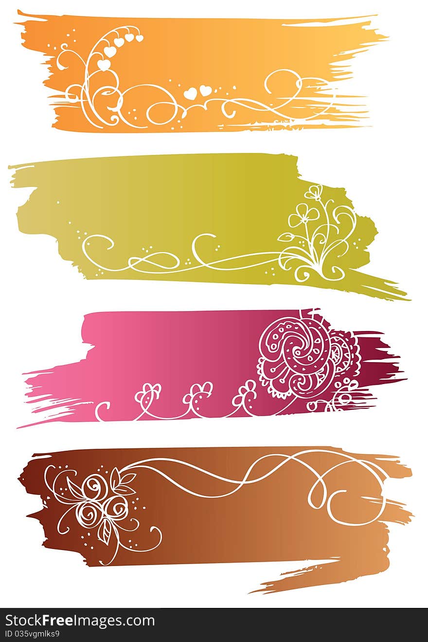 Floral colorful banners