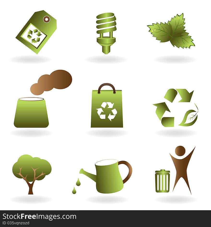 Ecology and environment related icon set. Ecology and environment related icon set