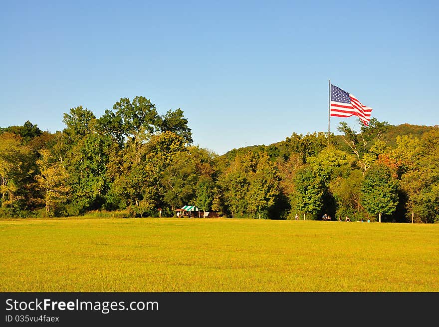 Flag Over The Field