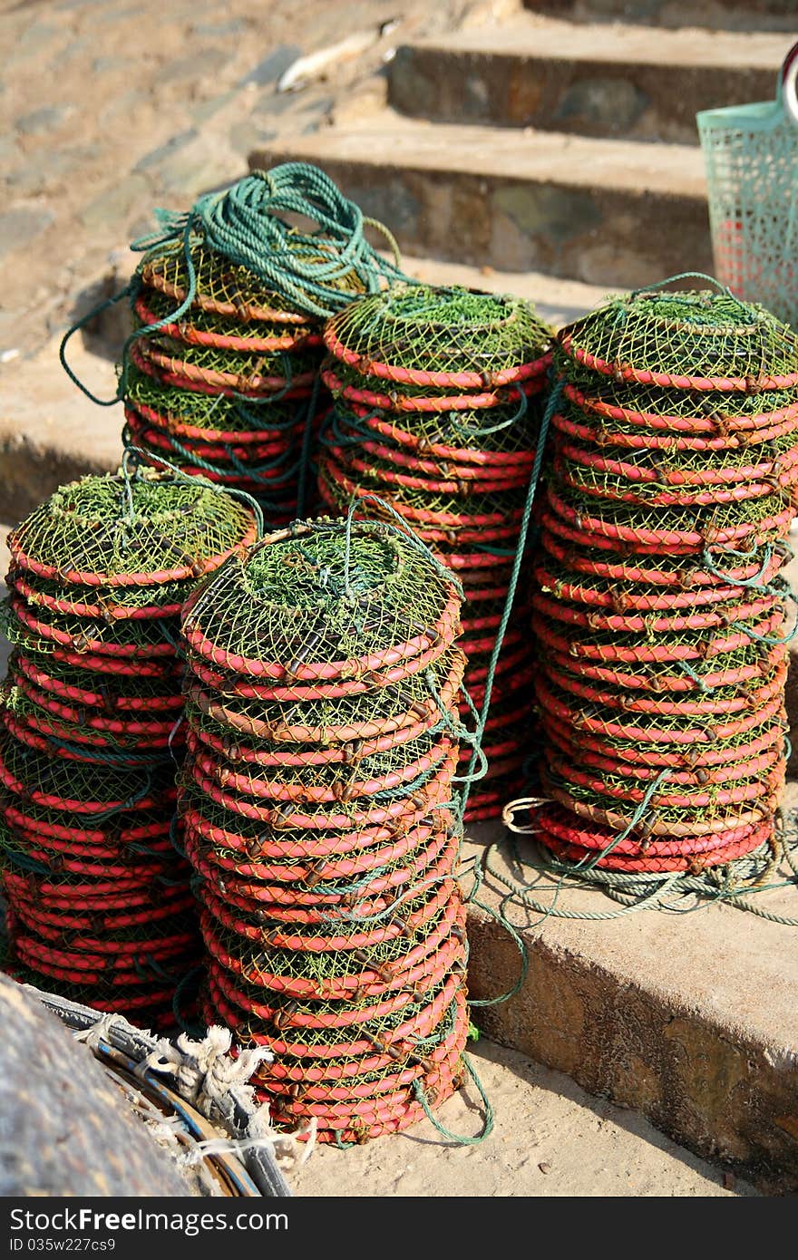 Traditional fishing net at Fisherman Village, Mui Ne, Vietnam