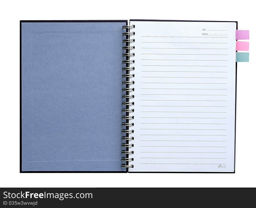 Blank notebook on white background. Blank notebook on white background