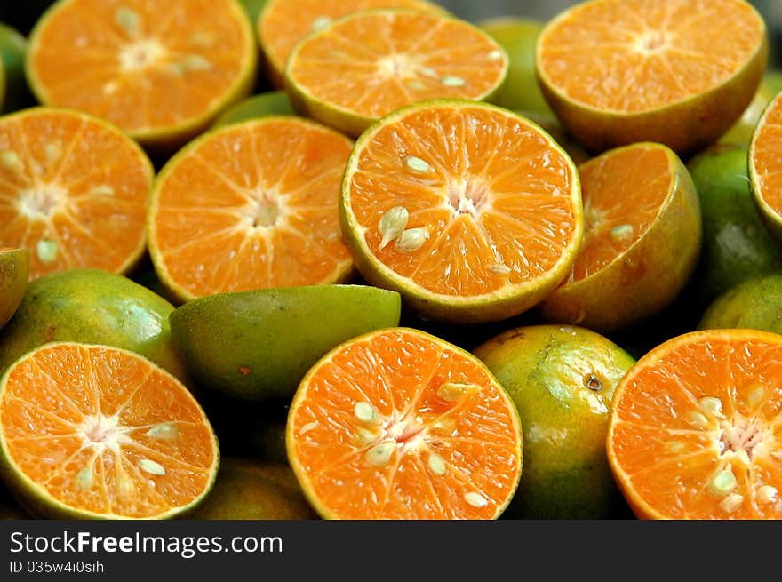 Orange sliced prepare for orange  juice