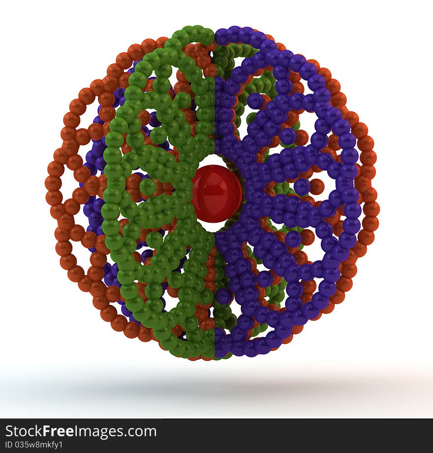 3d abstract molecule on a white background