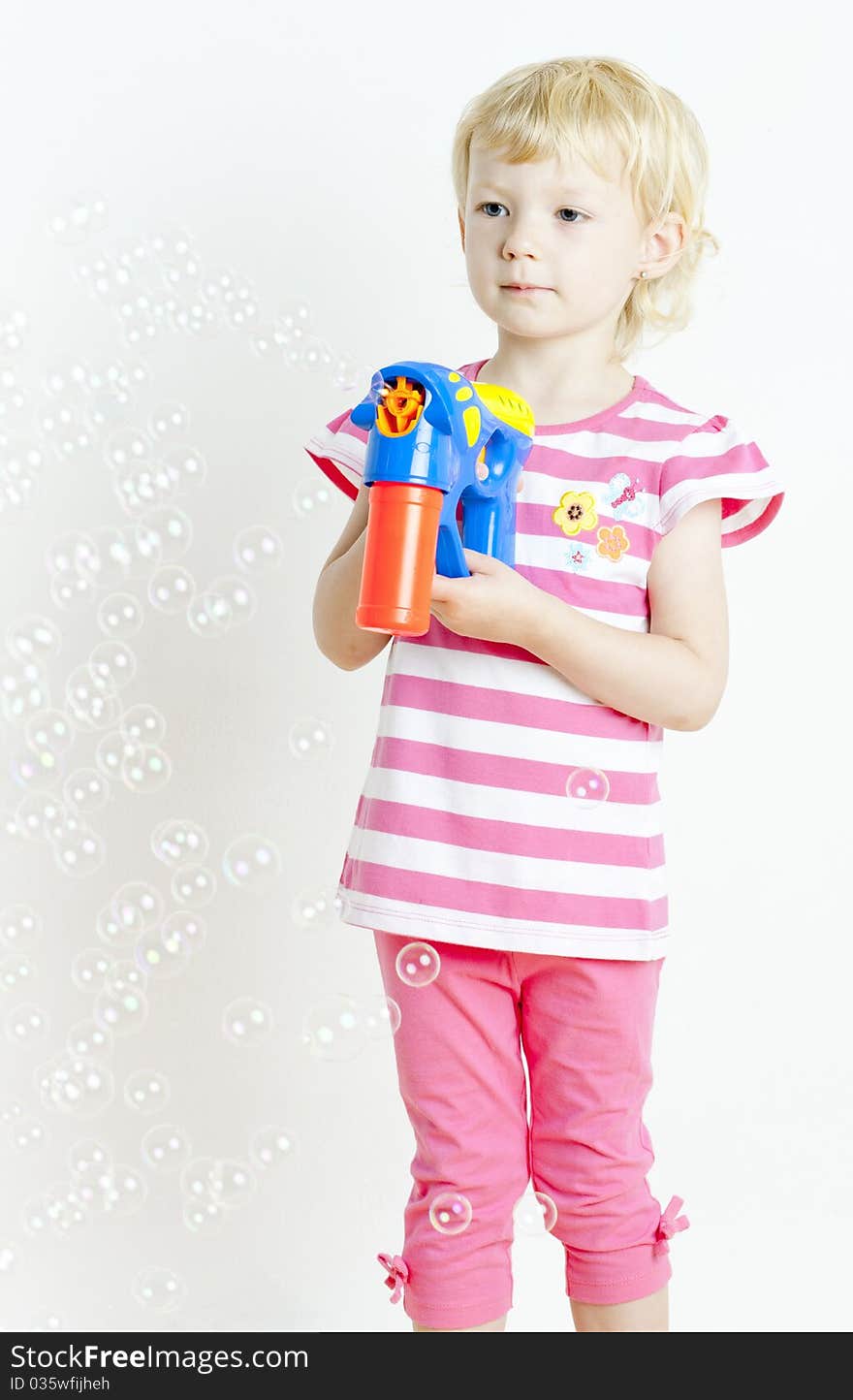 Girl with bubbles maker