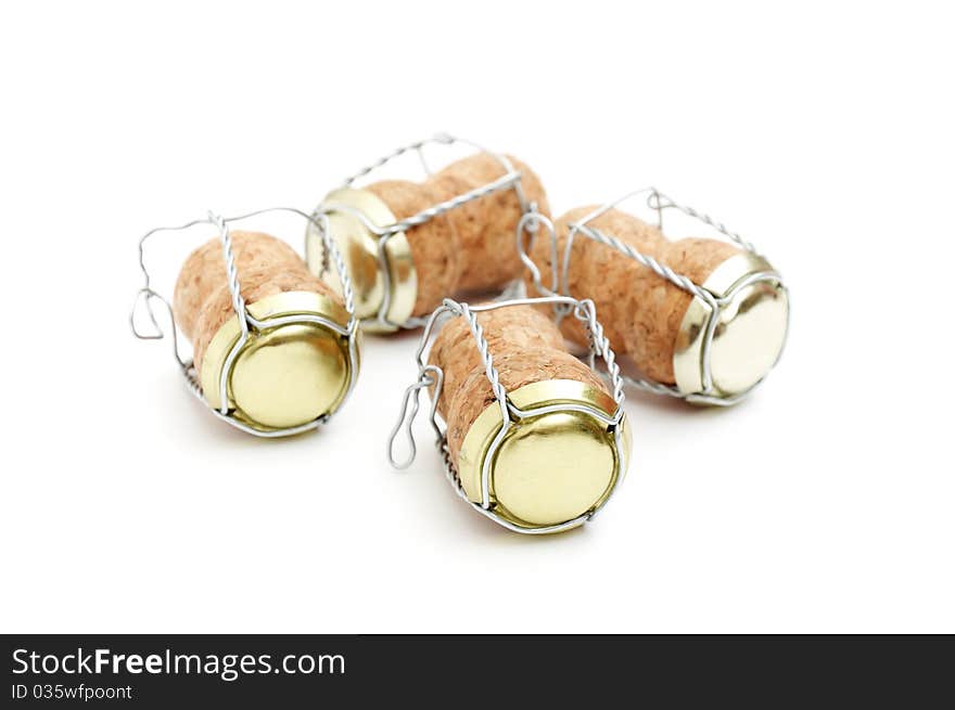 Champagne cork isolated on a white background