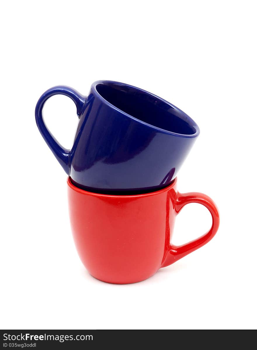 Color cups on a white background. With sample text