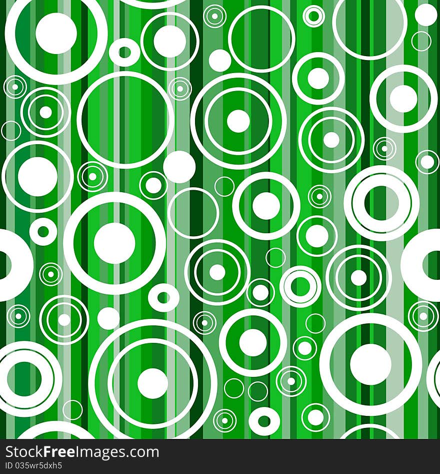 Seamless Green Background With Circles