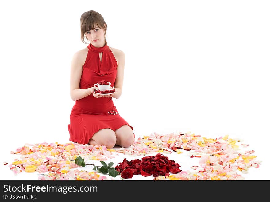 Girl in red dress