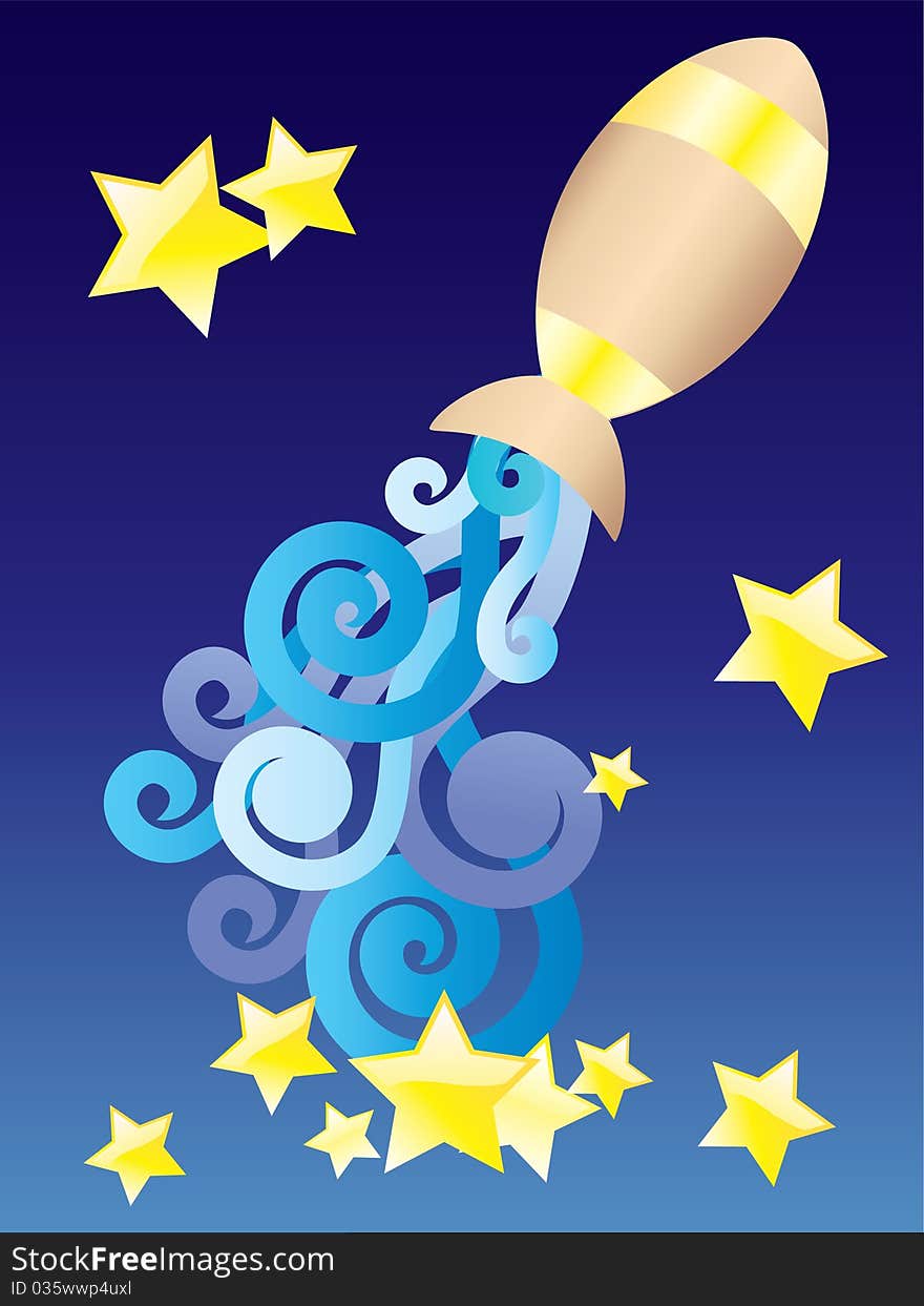 Zodiac sign - Aquarius on a blue background with stars. Zodiac sign - Aquarius on a blue background with stars.