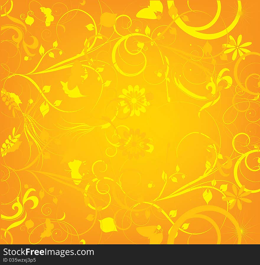 Beautiful flowers decorative design with butterfly. Beautiful flowers decorative design with butterfly